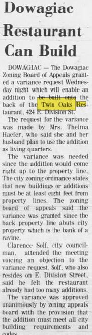 Twin Oaks Drive-In - Dec 1977 Request For Addition (newer photo)